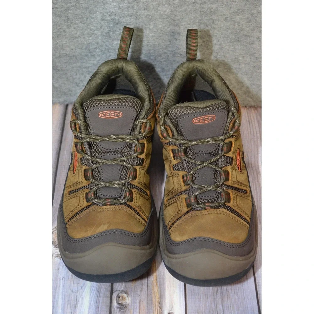 Keen Circadia Shoes Mens 7.5 Brown Leather Low Top‎ Vented Trail Hiking Sneakers - Picture 4 of 16